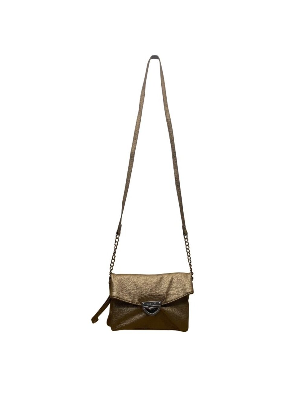 Nine West Women’s Bronze Faux Leather With Crossbody Strap Clutch Bag